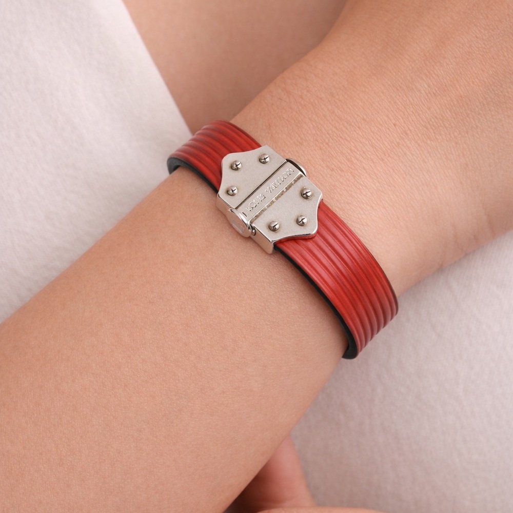 Louis Vuitton Red Leather Bracelet